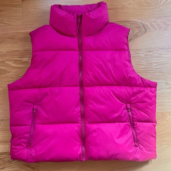 OLD NAVY PINK PUFFER VEST SIZE 2X - Picture 10 of 10